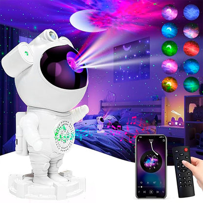 Lampara Proyector Astronauta De Galaxia Nebulosa Y Estrellas