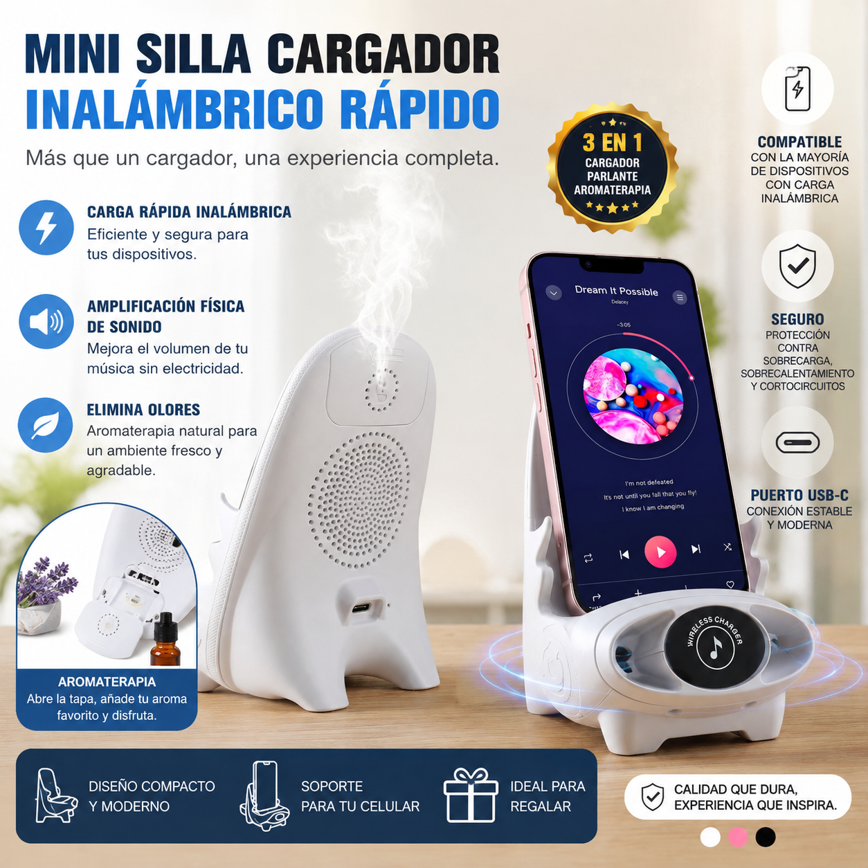SOPORTE DE TELEFONO 3 EN 1