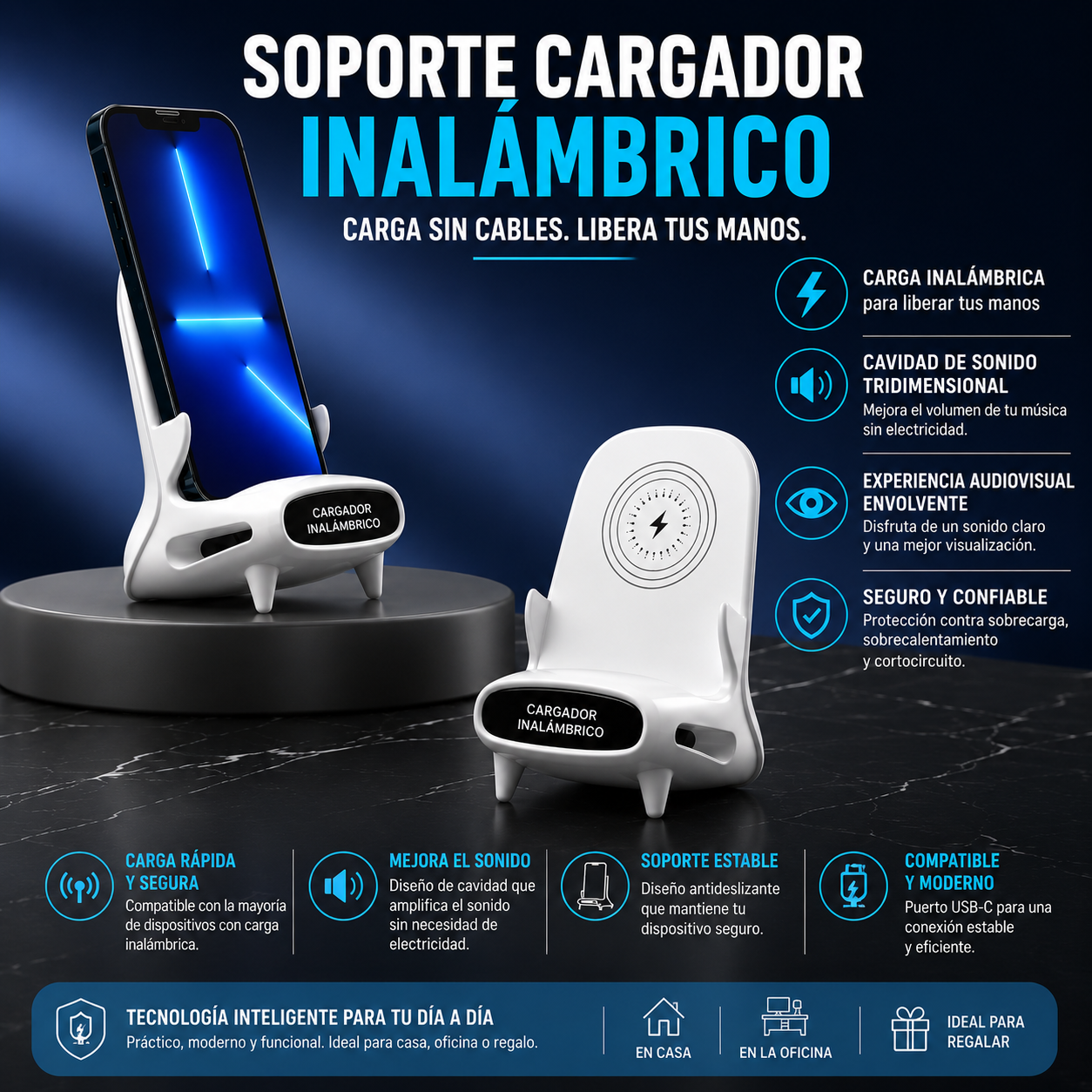 SOPORTE DE TELEFONO 3 EN 1
