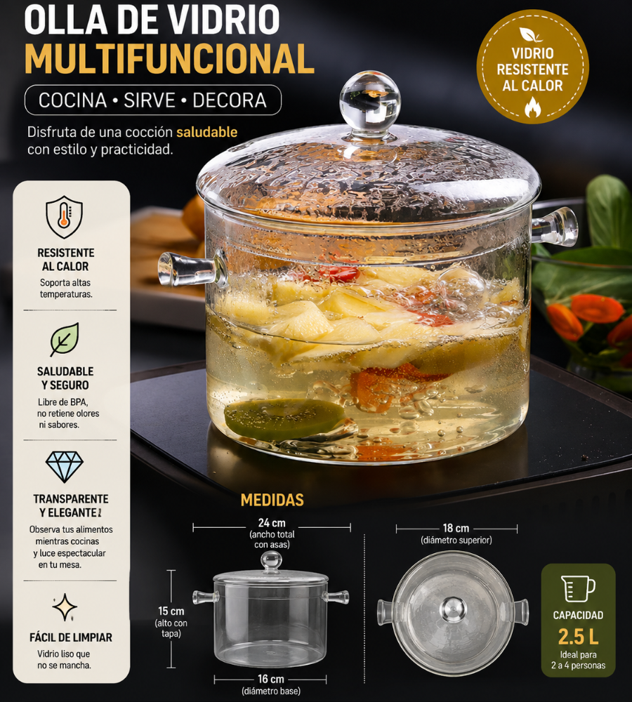 OLLA DE VIDRIO PREMIUM