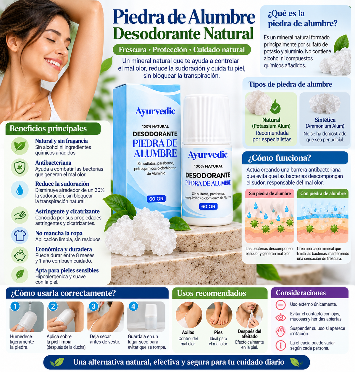 Desodorante Natural Piedra de Alumbre