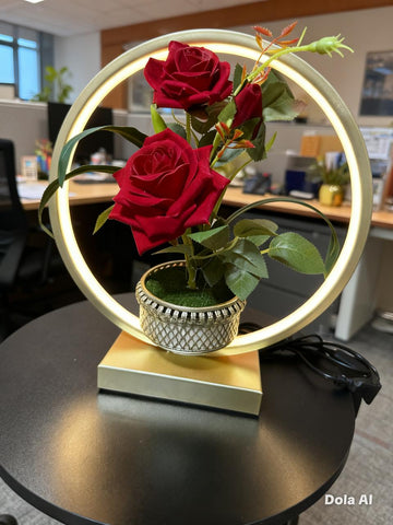 Image of Lámpara LED con Arreglo Floral