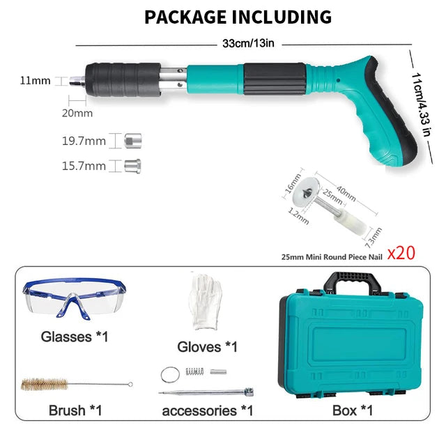 KIT PISTOLA DE CLAVOS. + 50 clavos fulminantes