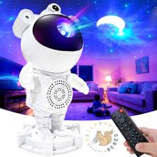 Lampara Proyector Astronauta De Galaxia Nebulosa Y Estrellas