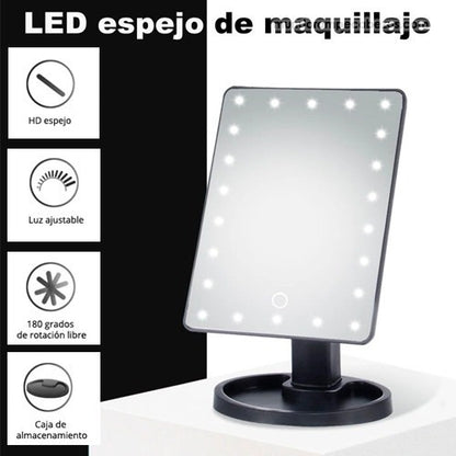 ESPEJOS DE MAQUILLAJE PROFESIONALES ILUMINADOS CON LUZ LED