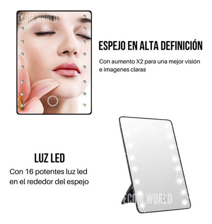 ESPEJOS DE MAQUILLAJE PROFESIONALES ILUMINADOS CON LUZ LED